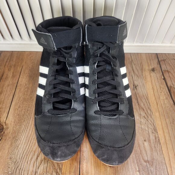Adidas HVC 2 Mens Sz 9 Black White Athletic Wresting Boxing Sneaker Shoes AQ3325 - Picture 8 of 9